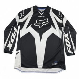 Fox HC Motocross Jersey Men’s Small Black White Long Sleeve Riding BMX